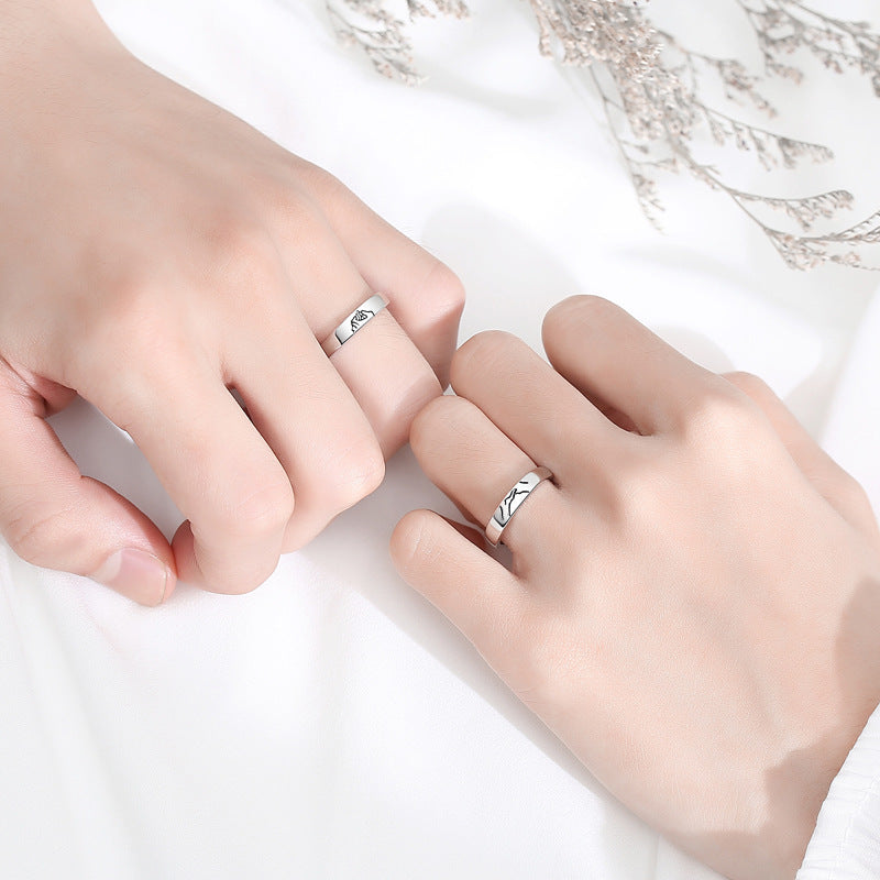 Promise Rings for Couples - Hold My Hand Matching Rings | E91 - Perfect for Anniversaries, Engagements & Romantic Gifts