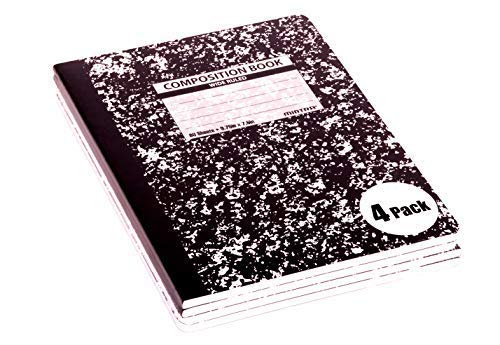 Mintra Office Composition Notebooks - 4 Pack, Wide Ruled for School & Work