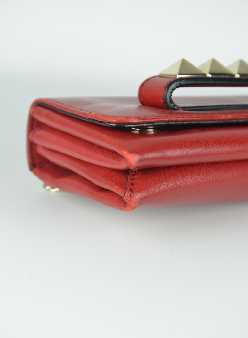 Valentino Va Va Voom Red Leather Studded Handbag - Luxury Designer Crossbody Purse for Women | Perfect for Date Night, Parties & Special Occasions
