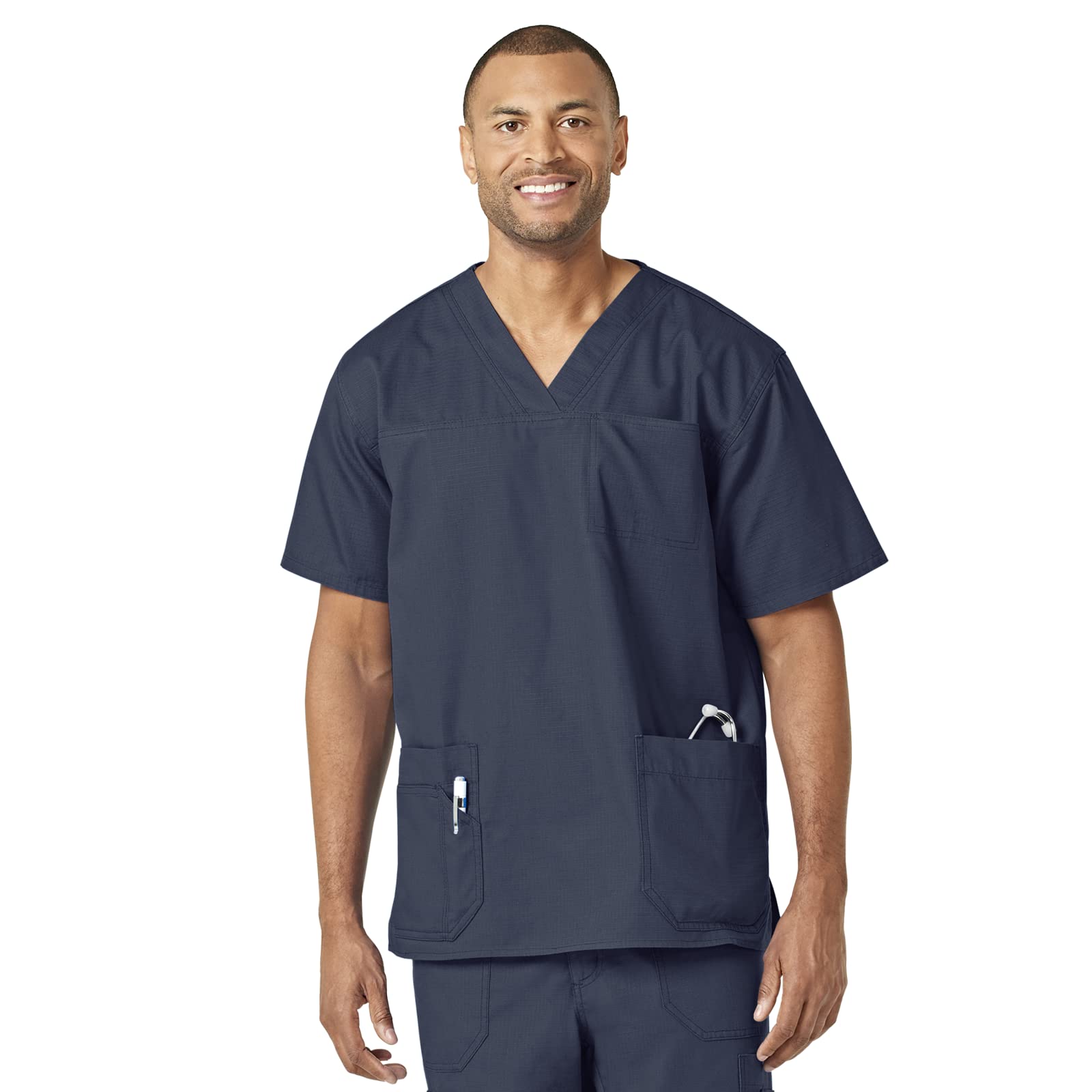 Carhartt Men's Ripstop Multi-Pocket Scrub Top - Durable Workwear for Medical Professionals & Healthcare Workers - Perfect for Hospitals, Clinics & Nursing Shifts