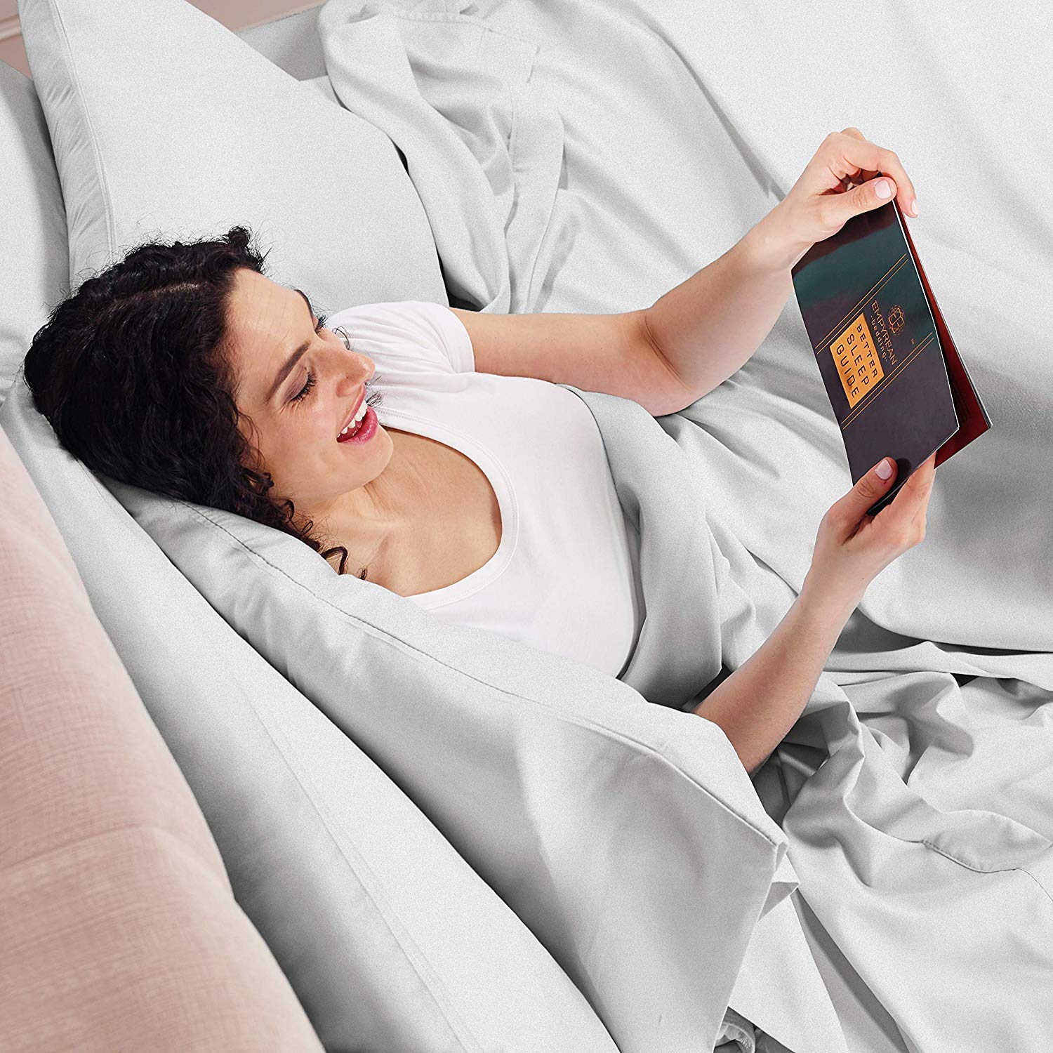 4-Piece RV King Bed Sheet Set - 100% Cotton 800 Thread Count with 16-Inch Deep Pockets | Light Grey | Soft & Breathable for Comfortable Sleep | Perfect for RVs, Campers, and Small Spaces