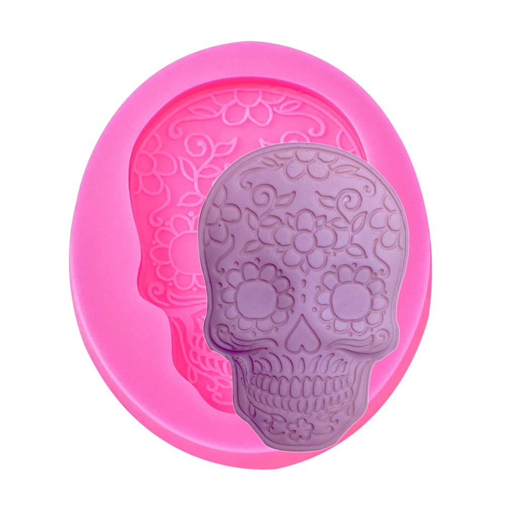 Halloween Skull Fondant Molds - Silicone Cupcake Toppers, Chocolate Candy & Gum Paste Molds for Cake Decorating, Polymer Clay & Epoxy Resin Crafts - Perfect for Halloween Parties, DIY Desserts & Spooky Treats