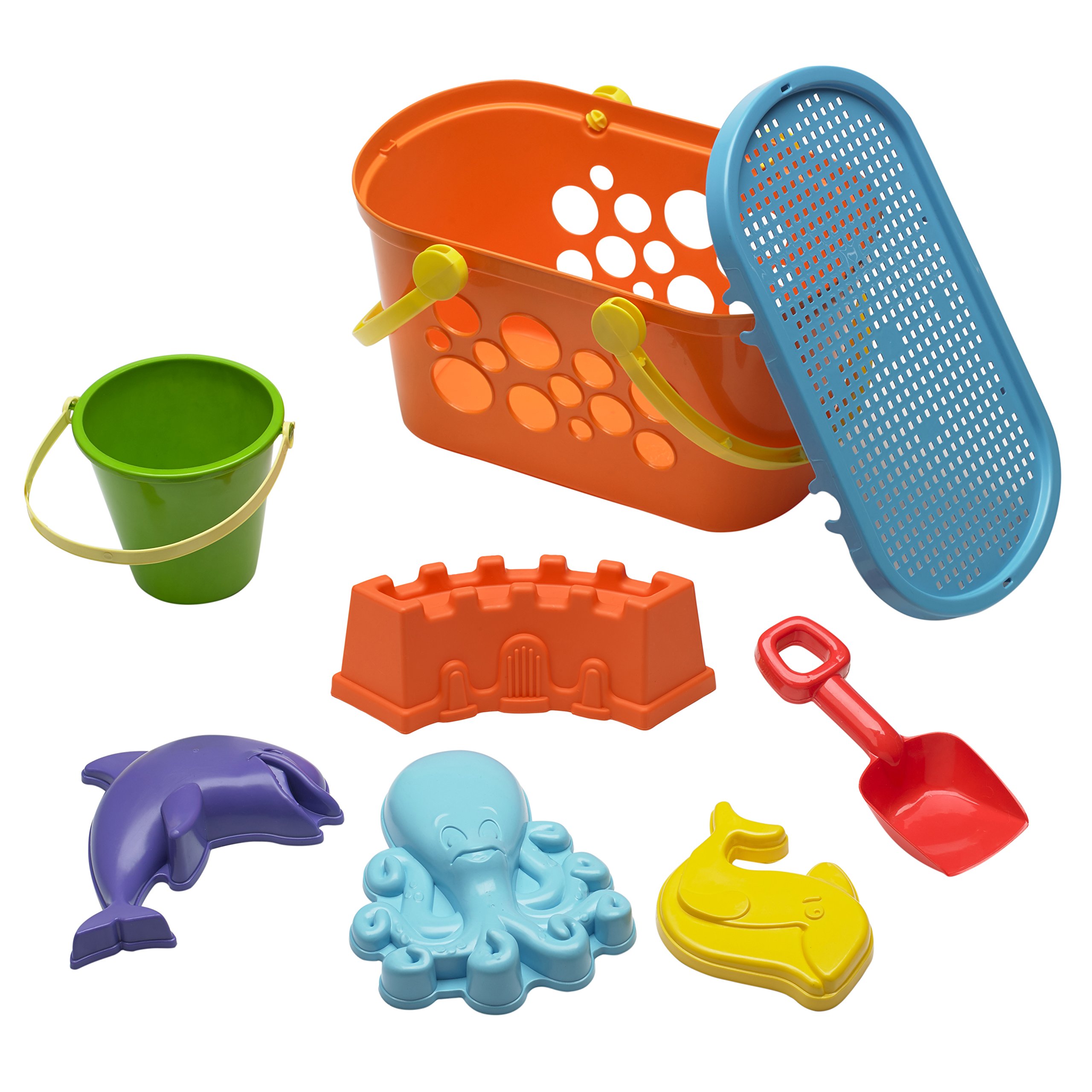 American Plastic Toys Beach Basket Set for Kids - Sand Play, Beach Party & Outdoor Fun - Durable & Colorful Summer Toys