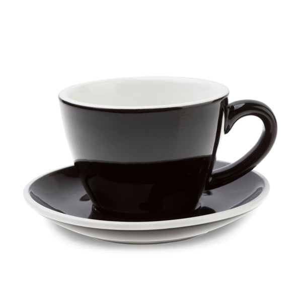 ACF 6-Piece Coffee Cup and Saucer Set - 6oz Porcelain Tea Cups for Espresso, Cappuccino, and Tea - Perfect for Home, Office, and Restaurant Use
