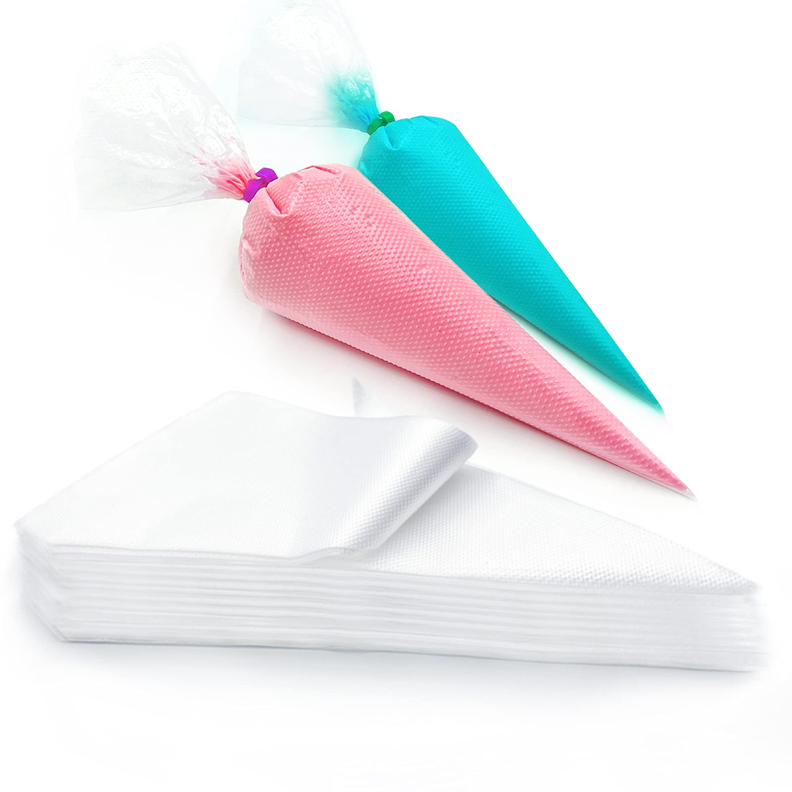 Disposable Piping Bags 14 Inch - 100 Pack Thickened Anti-Burst Pastry Bags for Cake Decorating, Cookie Frosting & Cream Icing | Non-Slip Design for Easy Baking & Dessert Making