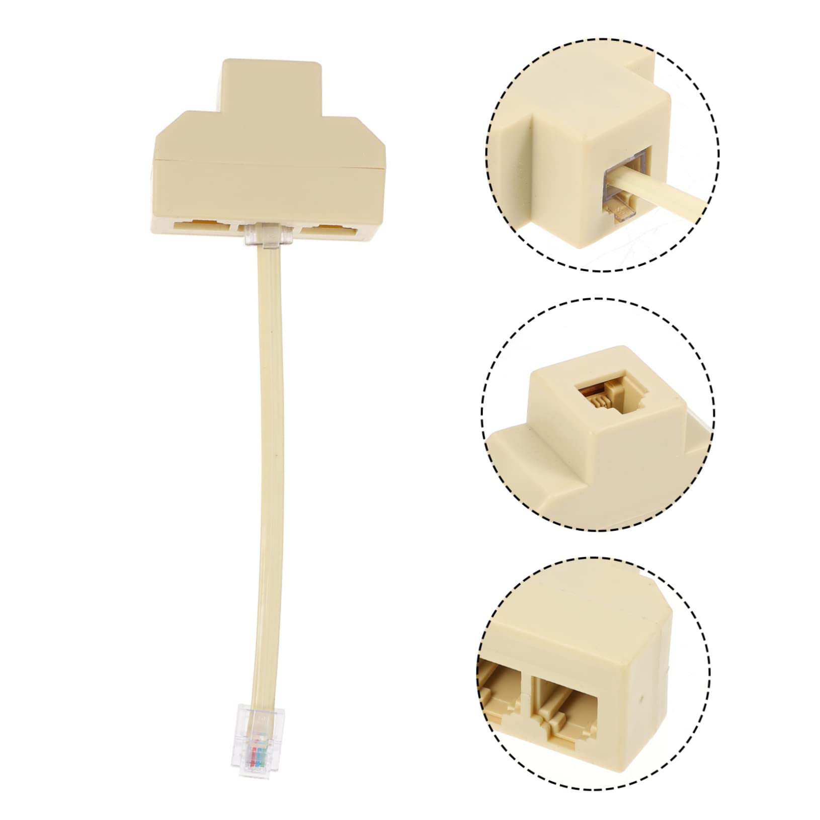 OSALADI 4-Pack Phone Line Splitter - 1 Female to 3 Female RJ11 Jack Adapter for Landline Phones, Fax Machines & Modems - High-Speed Signal Transmission for Home & Office Use