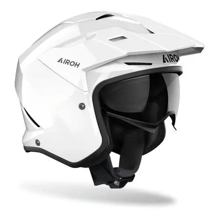 Airoh Kombakt Color Gloss White Motorcycle Helmet - Lightweight DOT Certified Full Face Helmet for Men & Women - Perfect for Street Biking, Racing & Commuting