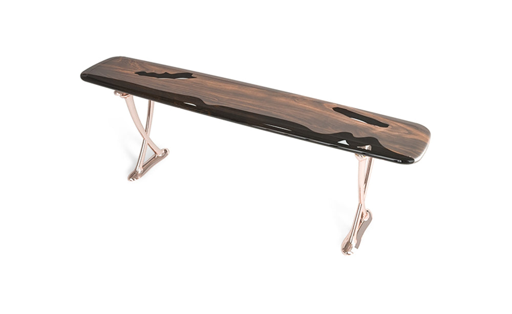 Modern Resin Console Table - Osso Collection Entryway & Foyer Table Without Mirrors | Perfect for Hallway Decor, Living Room Accent, and Small Space Furniture