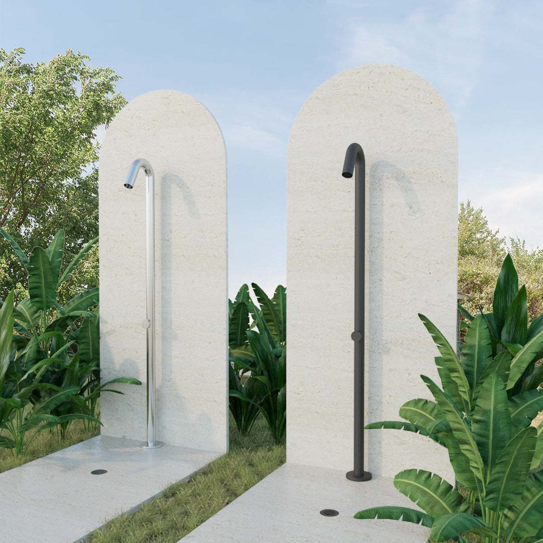 DAX Freestanding Outdoor Shower Pipe with Adjustable Height - Stainless Steel Garden Shower for Pool, Beach & Backyard (Model DAX 807282) | Perfect for Outdoor Bathing, Rinsing & Pet Washing