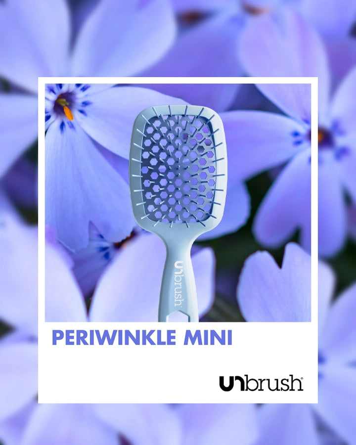 UNbrush Mini Detangling Hair Brush - Gentle Knot-Free Styling for All Hair Types | Travel-Friendly Periwinkle Design | Perfect for Kids, Travel & On-the-Go Use