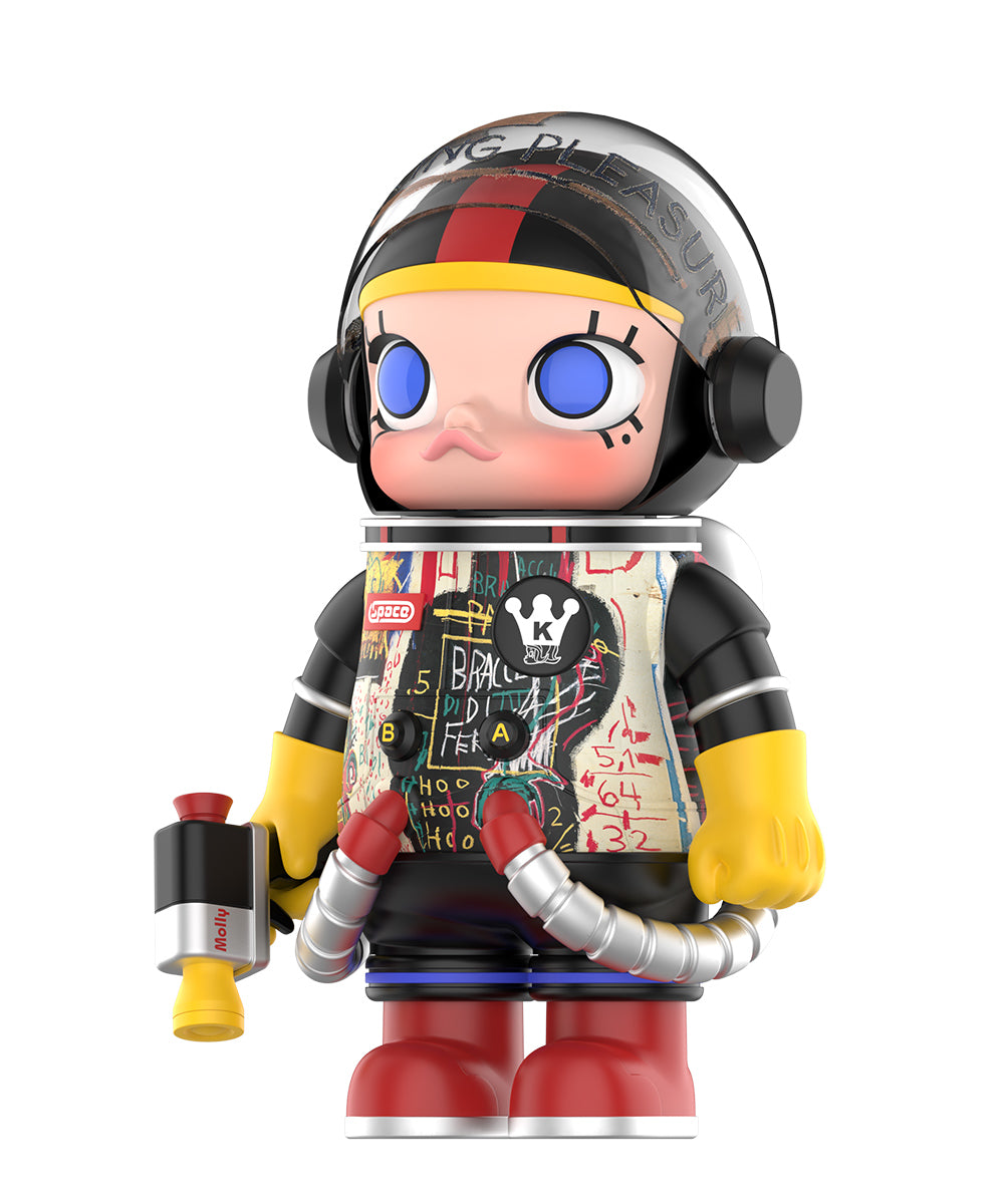 POP MART MEGA Space Molly 400% Collectible Art Figure - JEAN MICHEL BASQUIAT Inspired Designer Toy for Home Decor & Art Collection