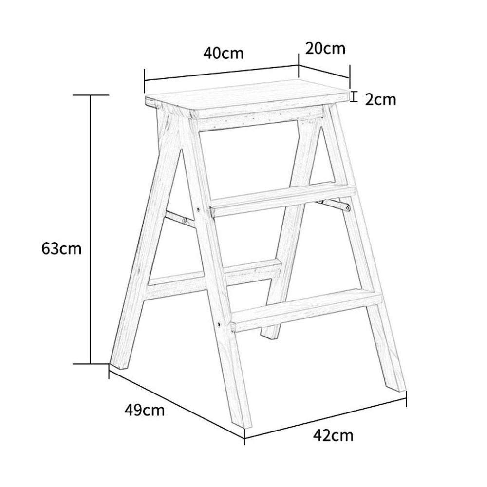 NEVKA 3-Step Folding Step Stool, Portable Lightweight Ladder Stool for Kitchen, Office, Bathroom - Natural Color | Non-Slip, Space-Saving, Multi-Purpose Step Stool for Home Use