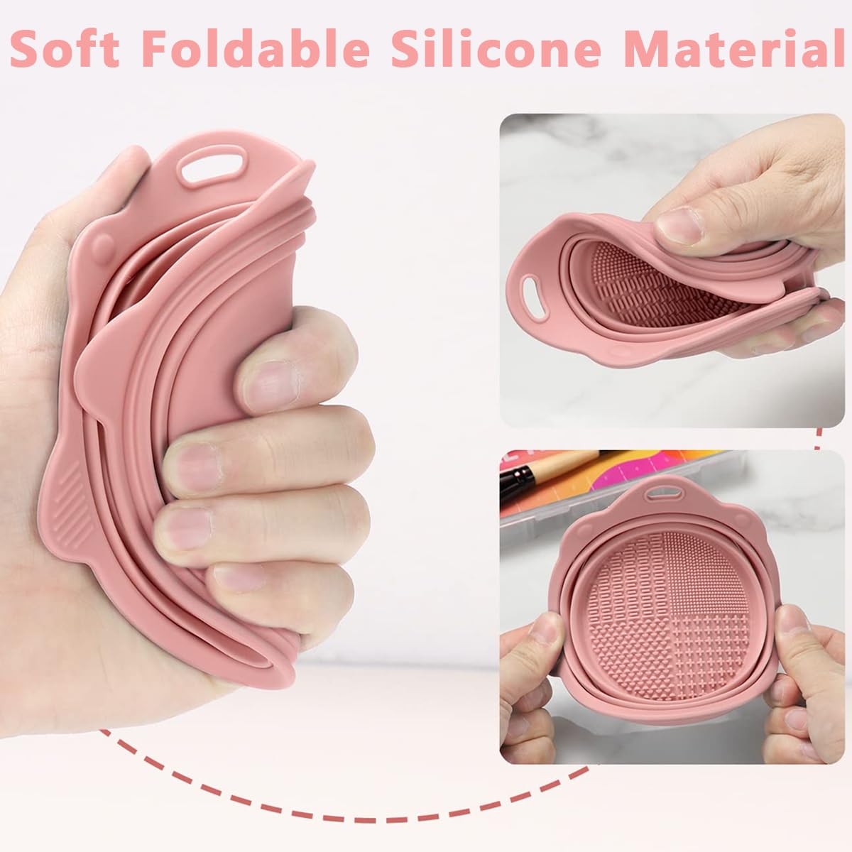 MAYCREATE® Mini Silicone Makeup Brush Cleaner Bowl - 5.5 Inch Collapsible Cleaning Basin for Makeup Brushes & Beauty Blenders - Remove Foundation & Cosmetic Residue - Perfect for Travel & Home Makeup Brush Care