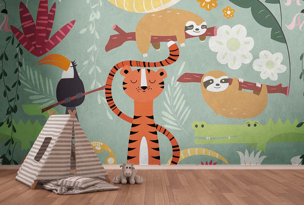 Baby Jungle Animals Wall Decals - Nursery Room Decor, Kids Bedroom Stickers, Playroom Wall Art for Boys & Girls - Perfect for Jungle Theme Birthday Parties & Baby Showers