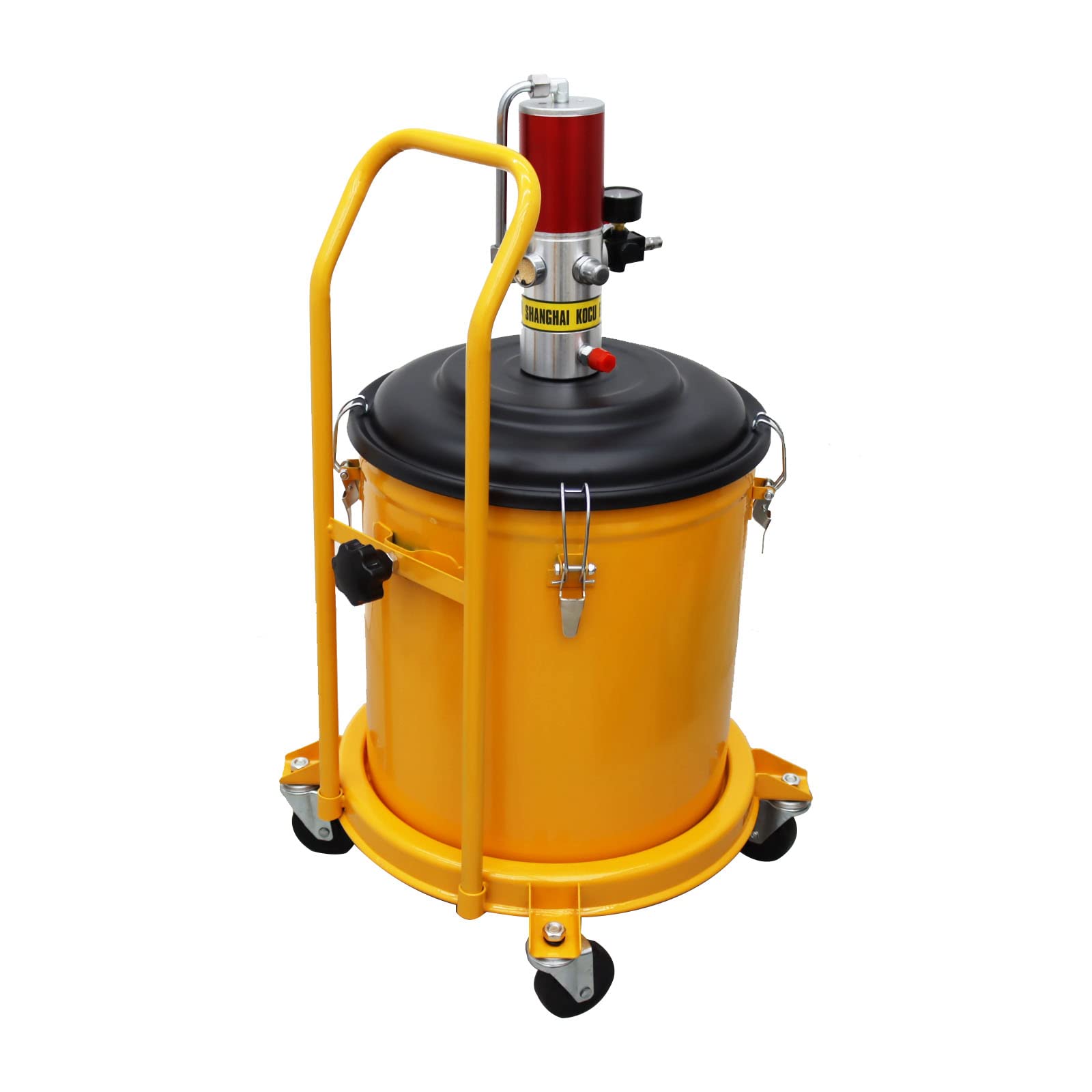 TECHTONGDA 7.5 Gallon Air Pneumatic Grease Pump with Lubricator Gun & Hose - Heavy Duty Compressed Grease Injector for Automotive, Industrial & Farm Equipment Maintenance