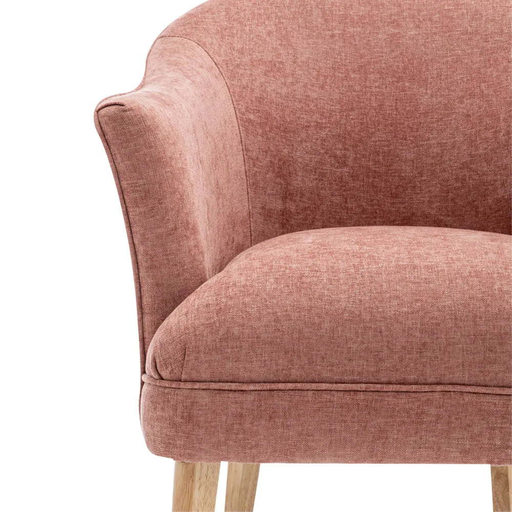 Elsa Occasional Chair - Coral Chenille Upholstered Accent Chair for Living Room, Bedroom, or Office - Comfortable & Stylish Home Decor