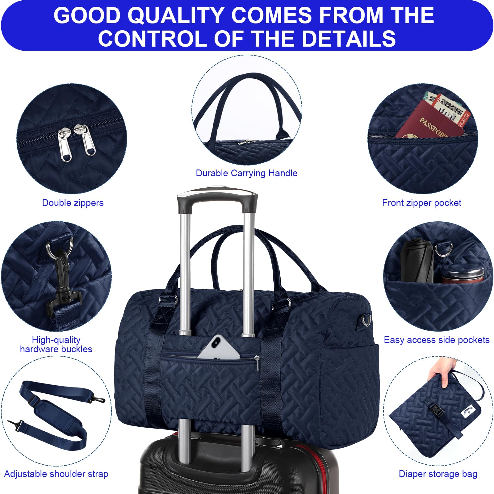 Stylish Diaper Bag Tote for Moms - Large Baby Bag for Boys & Girls, Perfect as Hospital Bag for Delivery or Travel with Twins (Ideal for Daycare, Park Outings & Family Trips)