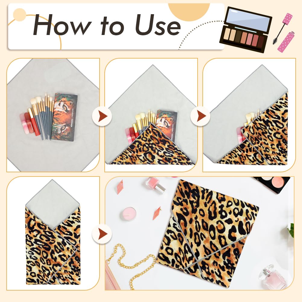 Magic Makeup Bag - Large Travel Cosmetic Organizer for Fashion Lovers (Leopard Print) | Perfect for Travel & Daily Use