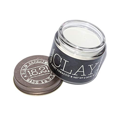 18.21 Man Made Hair Pomade for Men - Sweet Tobacco Scent, Strong Hold & High Shine Styling Wax (1 oz) - Perfect for Classic Pompadour, Slick Back & Vintage Hairstyles