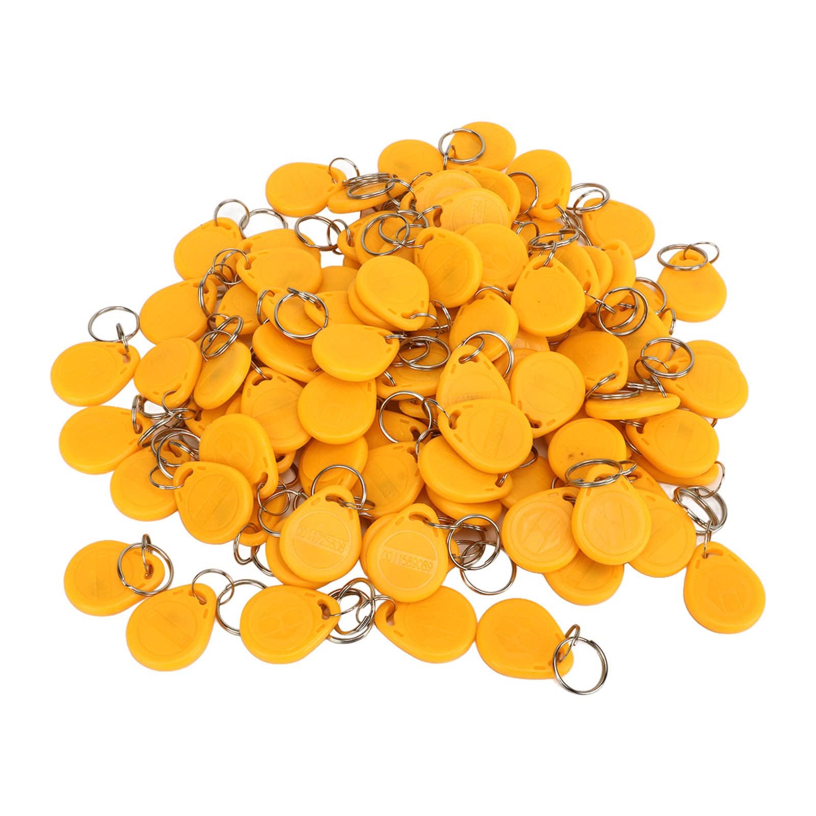 100 Pcs 125KHz RFID Key Fobs - Contactless Proximity Smart ID Card Access Control Tags (Yellow) - Ideal for Office Security, Hotel Key Cards & Smart Door Lock Systems