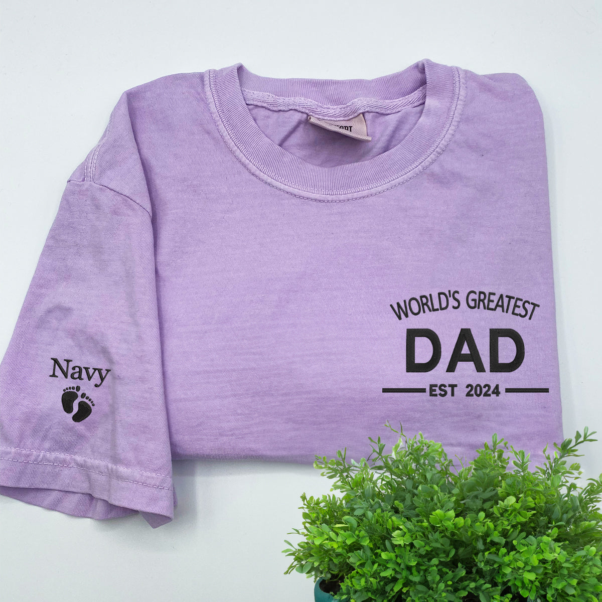 Custom Comfort Color® Embroidered World's Greatest Dad T-Shirt - Perfect for Father's Day Gifts, Birthday Presents & Casual Wear