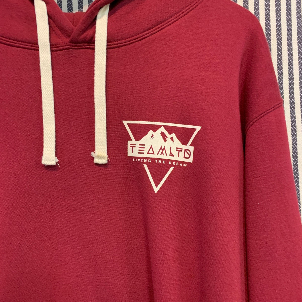 Team LTD Dark Red Hoodie with White Logo - Cozy Pullover Sweatshirt for Men & Women | Perfect for Casual Wear, Gym, and Outdoor Activities