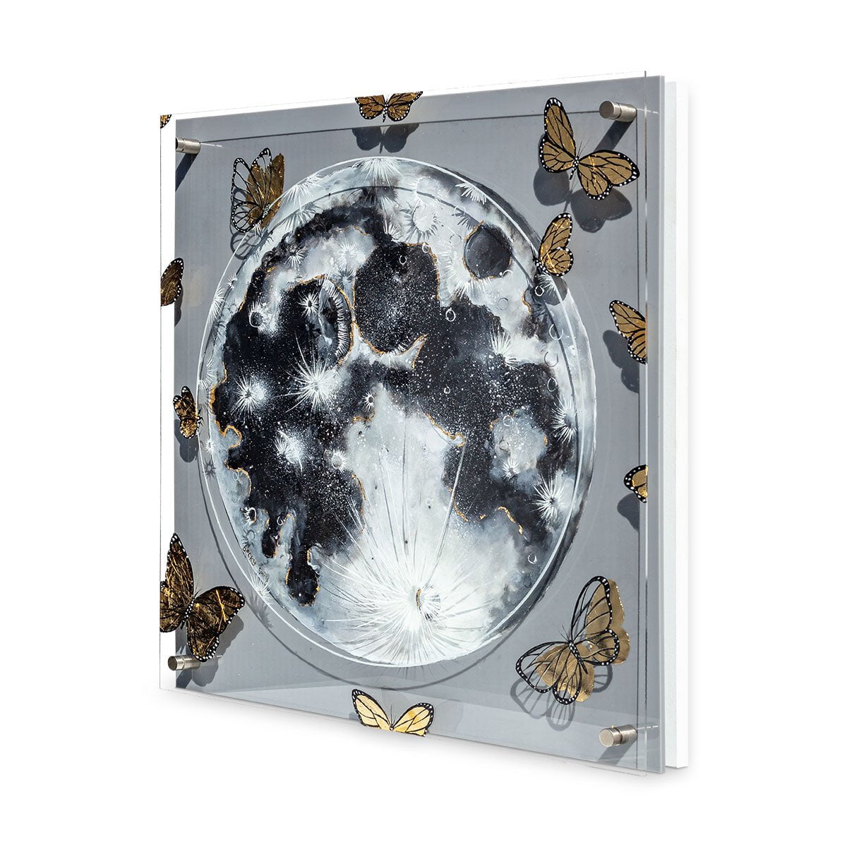 Original Full Moon Artwork - Handmade Wall Decor for Home, Office & Gift Giving - Perfect for Living Room, Bedroom & Wedding Presents