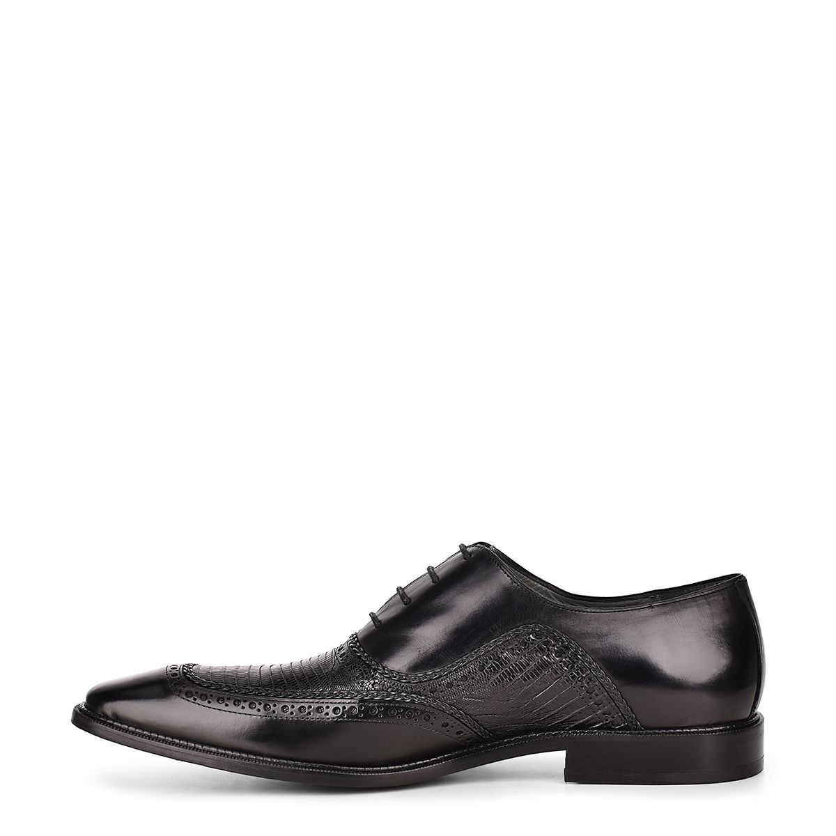 Premium Men's Lizard Print Oxford Dress Shoes - Genuine Leather Formal Black Shoes for Business, Wedding & Office Wear - Stylish Lizard Embossed Designer Shoes for Men