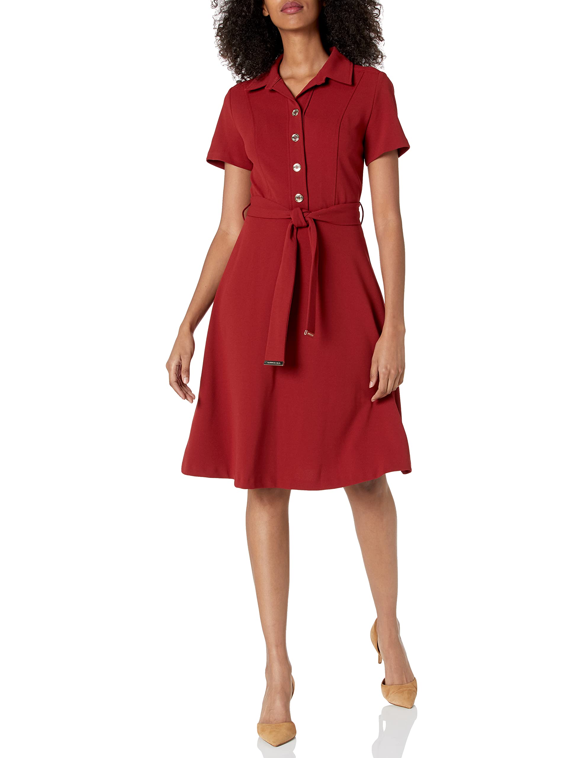 Tommy Hilfiger Women's Casual Shirt Dress - Stylish & Comfortable Button-Down Dress for Everyday Wear, Office, and Outings
