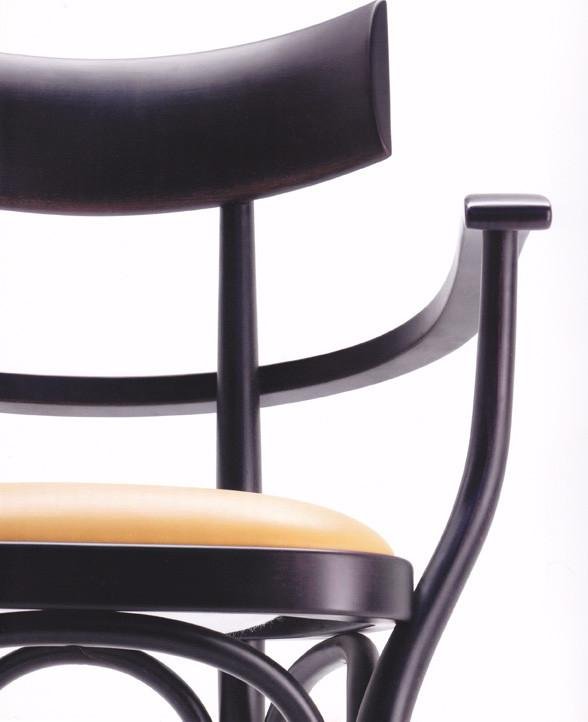 GTV Upholstered Czech Bentwood Armchair - Mid-Century Modern Dining Chair for Home, Office & Restaurant Decor