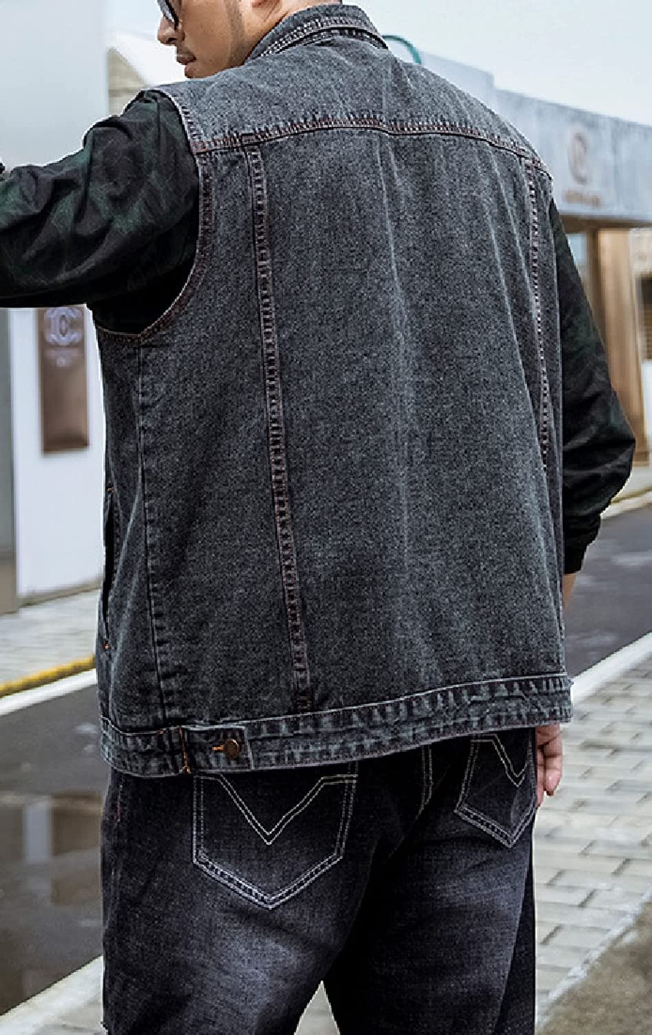 Men's Sleeveless Denim Vest Jacket - Casual Button Down Jean Outwear for Street Style & Summer Layering