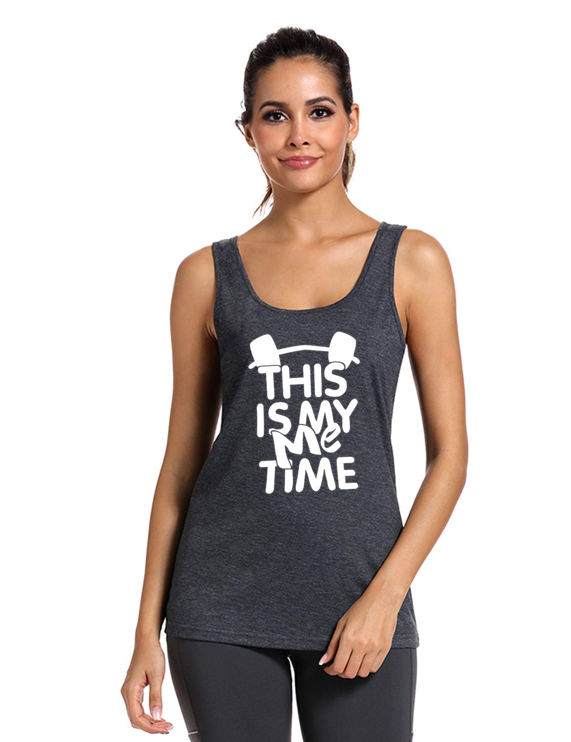 FANNOO Women's Workout Tank Tops - Funny Gym Motivational Graphic Racerback Sleeveless Shirts for Fitness & Weightlifting - Perfect for Yoga, Running and Gym Training
