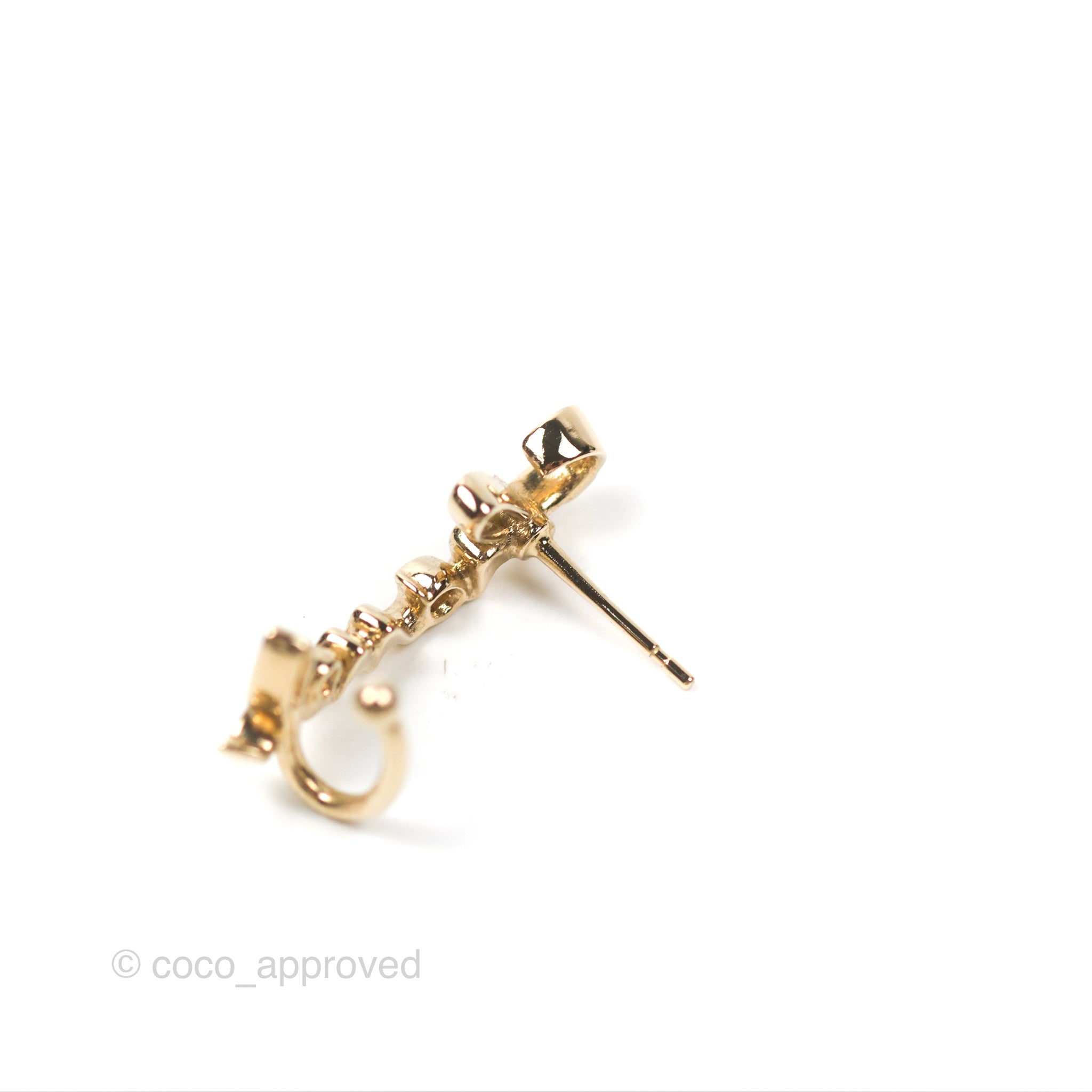 Chanel CC Coco Crystal Earrings - Gold Tone Clip-On Earrings for Women | Luxury Fashion Jewelry for Parties, Weddings & Special Occasions