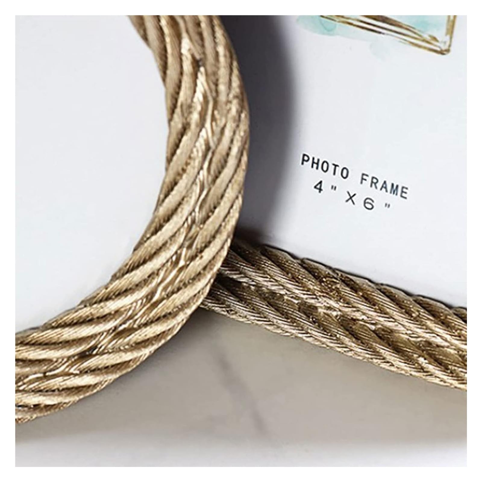 Handmade Resin & Hemp Rope Tabletop Photo Frame - 4inch & 6inch Sizes - Elegant Home & Office Decor for Wall Display, Wedding Photos, Gift Giving & Memory Keepsakes