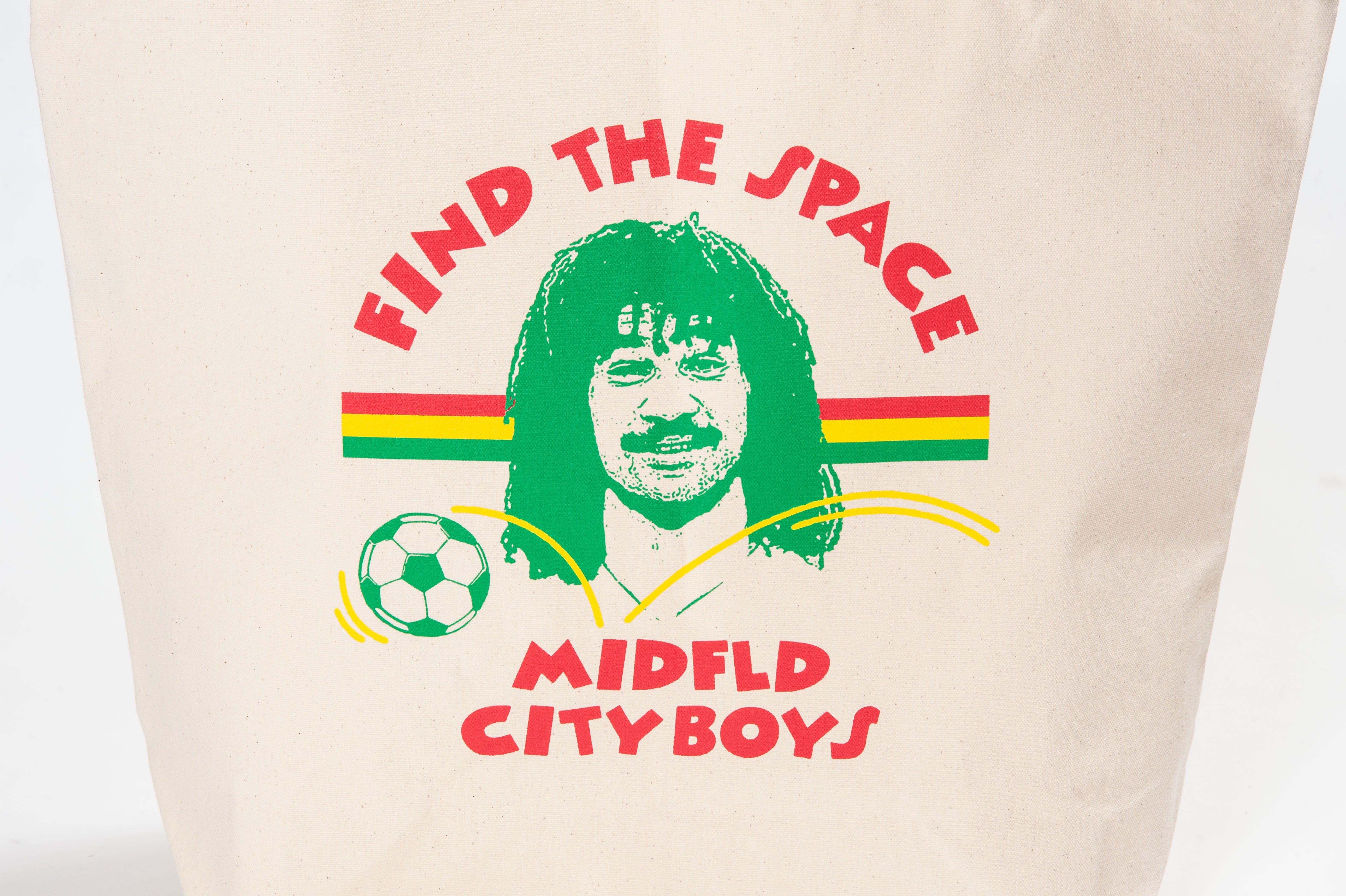 MIDFLD x CITY BOYS FC Find The Space Canvas Tote Bag - Durable Unisex Shoulder Bag for Work, School & Travel - Trendy Eco-Friendly Shopping Tote for Gym, Beach & Daily Use