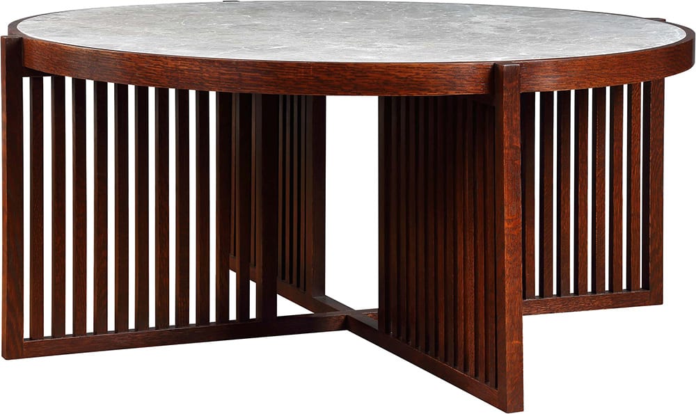 Modern Round Cocktail Table - Stylish Coffee Table for Living Room, Lounge & Patio - Park Slope Design for Home Decor & Entertaining
