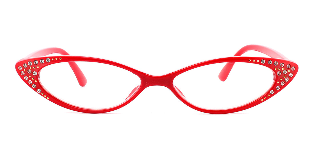 Enchanting Jeweled Cat Eye Reading Glasses RD RH3211 Red/Silver - Stylish & Comfortable Eyewear for Women, Perfect for Reading, Fashion Accessories, and Daily Use