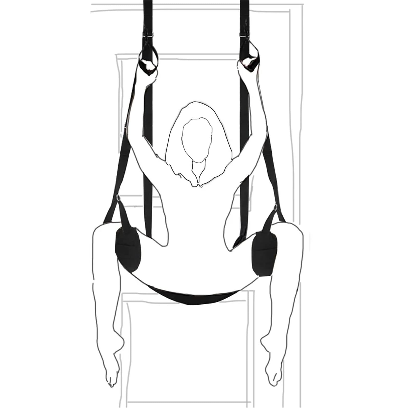Premium Adjustable BDSM Sex Swing with Leather Straps & Soft Plush - Door Mounted Bondage Toy for Couples, Supports 330lbs - Perfect for Spice Up Bedroom, BDSM Play & Adult Fantasy Exploration