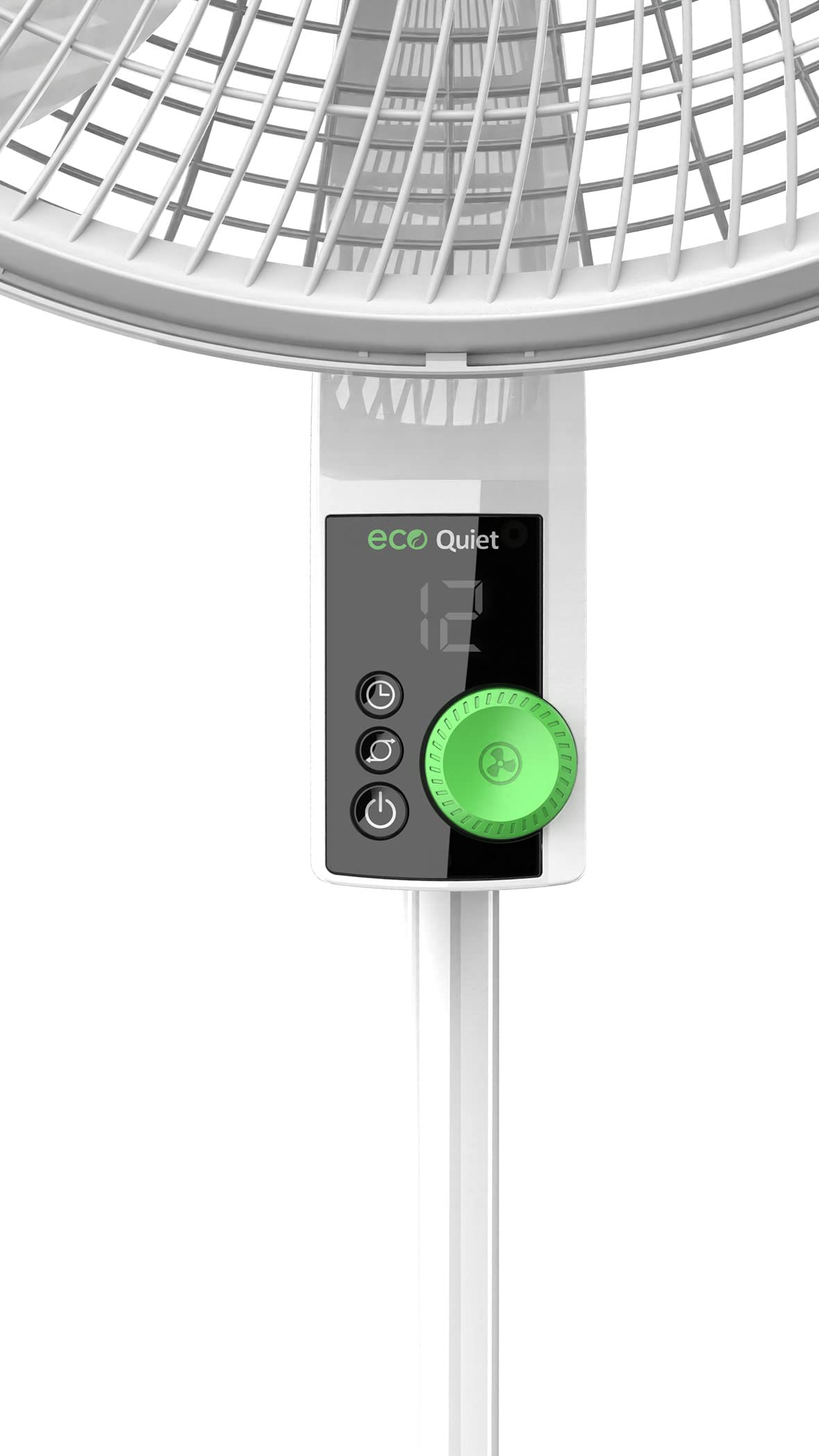 Lasko EcoQuiet Oscillating Pedestal Fan with Whisper Quiet DC Motor - 12 Speed Settings, 8 Hour Timer, Adjustable Height & Remote Control - White Large (Model S18705) for Bedroom, Living Room & Office Cooling