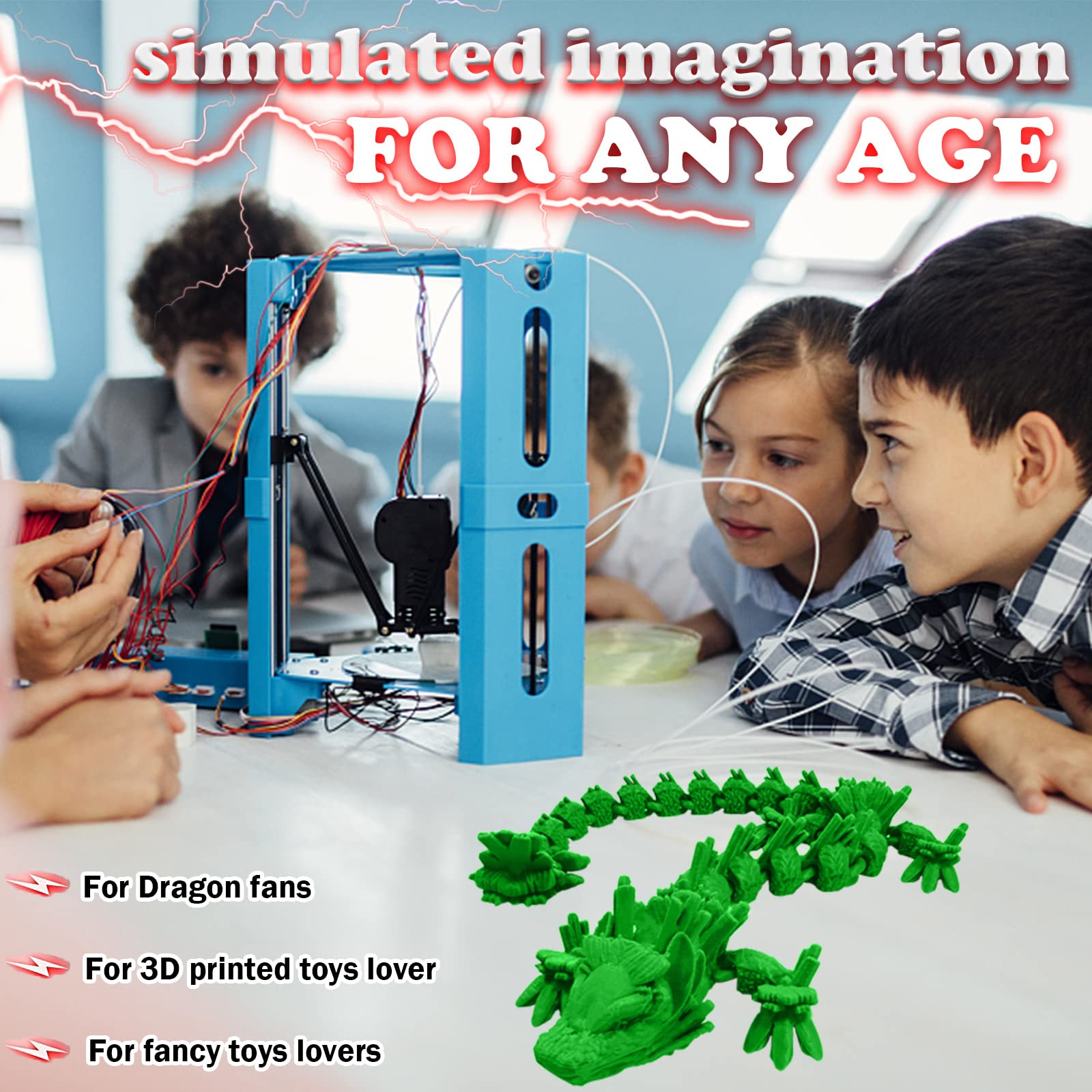 3D Printed Dragon Figurine with Movable Joints - Ancient Dragon Beast Collectible for Home Decor & Display