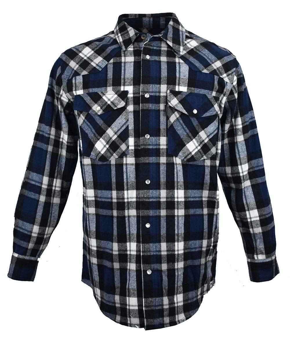 Five Brother Men's Western Heavyweight Regular Fit Flannel Shirt for Tall Men - Durable Workwear for Ranch, Outdoor & Casual Wear