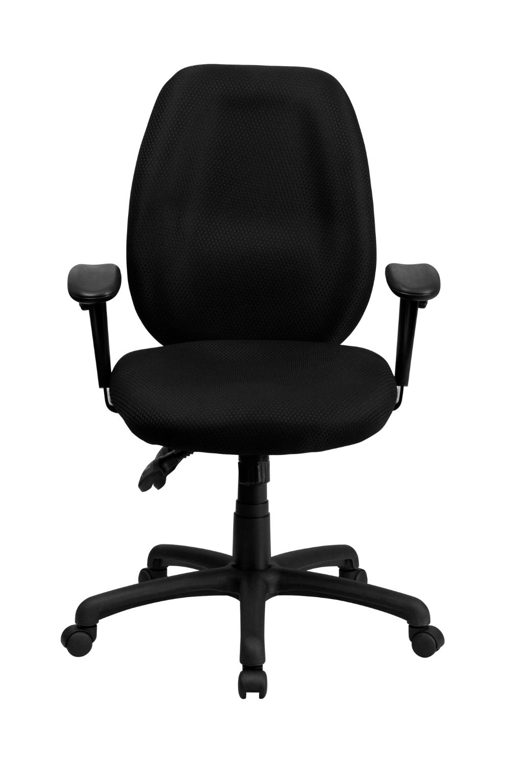 Premium FLASH Rochelle High Back Ergonomic Office Chair - Adjustable Arms, Black Fabric, Swivel Executive Chair for Home & Office Workspaces - Perfect for Long Hours of Comfortable Working