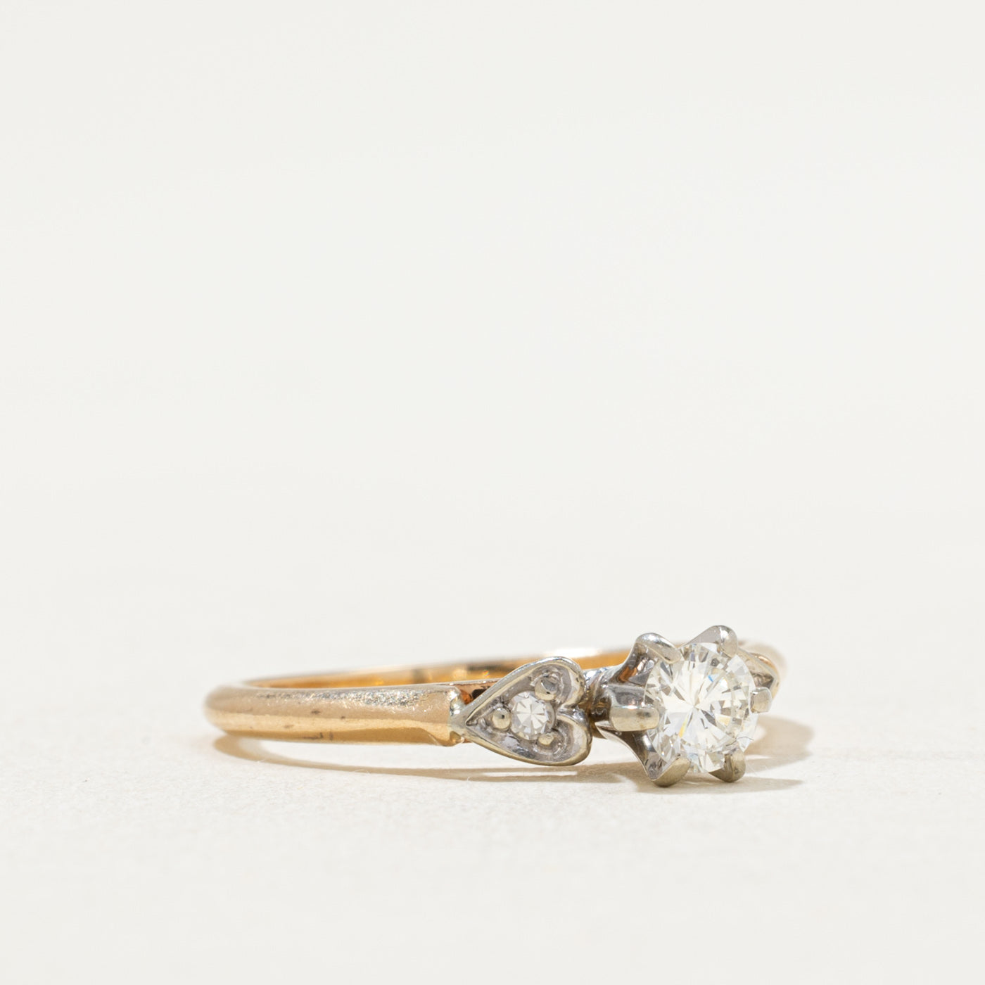 Vintage High Set Diamond Engagement Ring - 0.23 Carat Total Weight (CTW) - Size 5 - Perfect for Wedding Proposals, Anniversary Gifts & Bridal Jewelry
