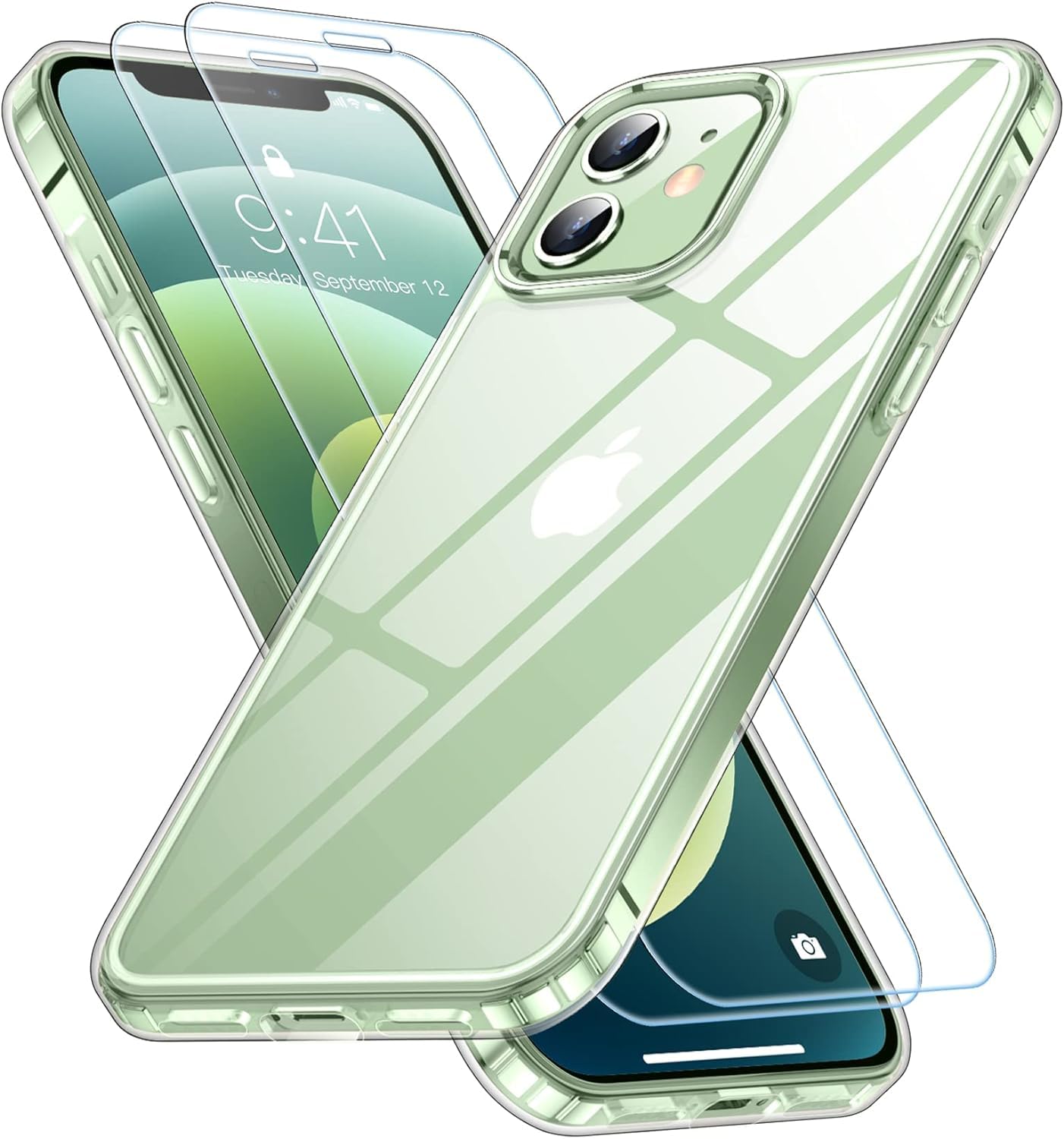 SPIDERCASE Crystal Clear iPhone 12 Case & iPhone 12 Pro Case - Slim Thin Protective Cover [Anti-Yellowing] for Everyday Use, Work & Travel