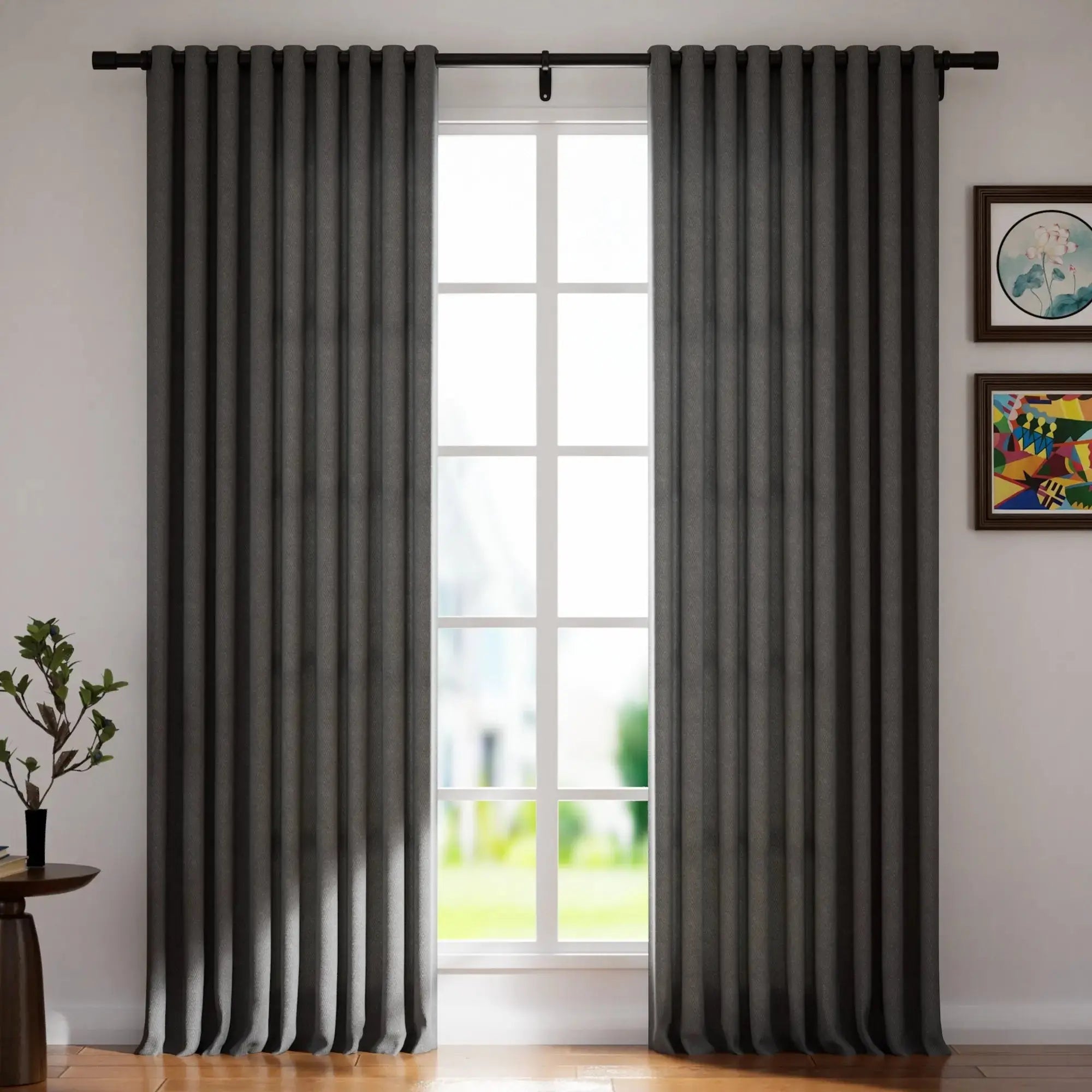 Vinny Twill Grommet Curtains for Living Room & Bedroom - Blackout Drapes with Metal Grommets, Modern Window Treatments for Home Decor