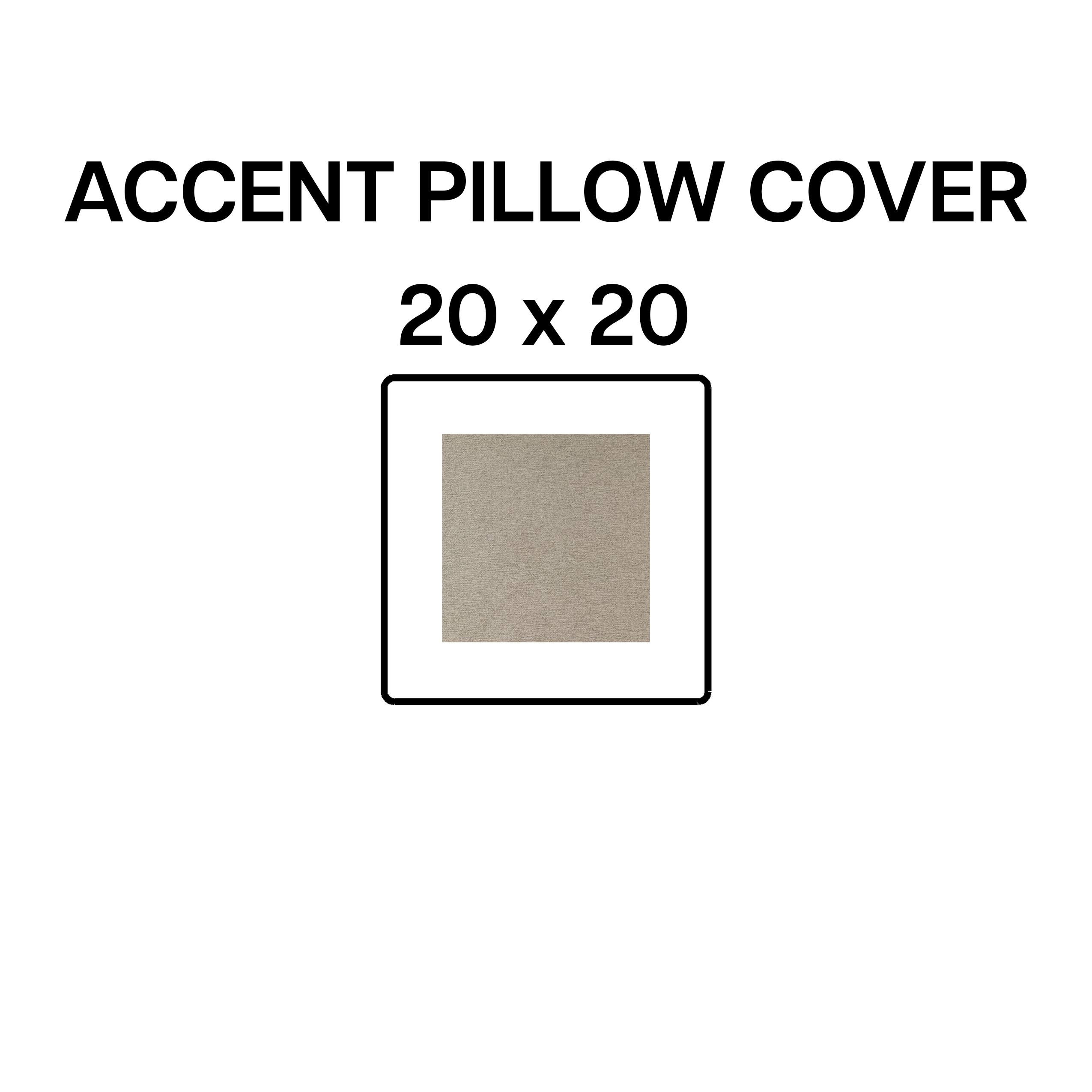 20x20 Cement Gray Decorative Throw Pillow Cover - Soft Accent Cushion Case for Sofa, Bed & Home Decor (BP 642 95)