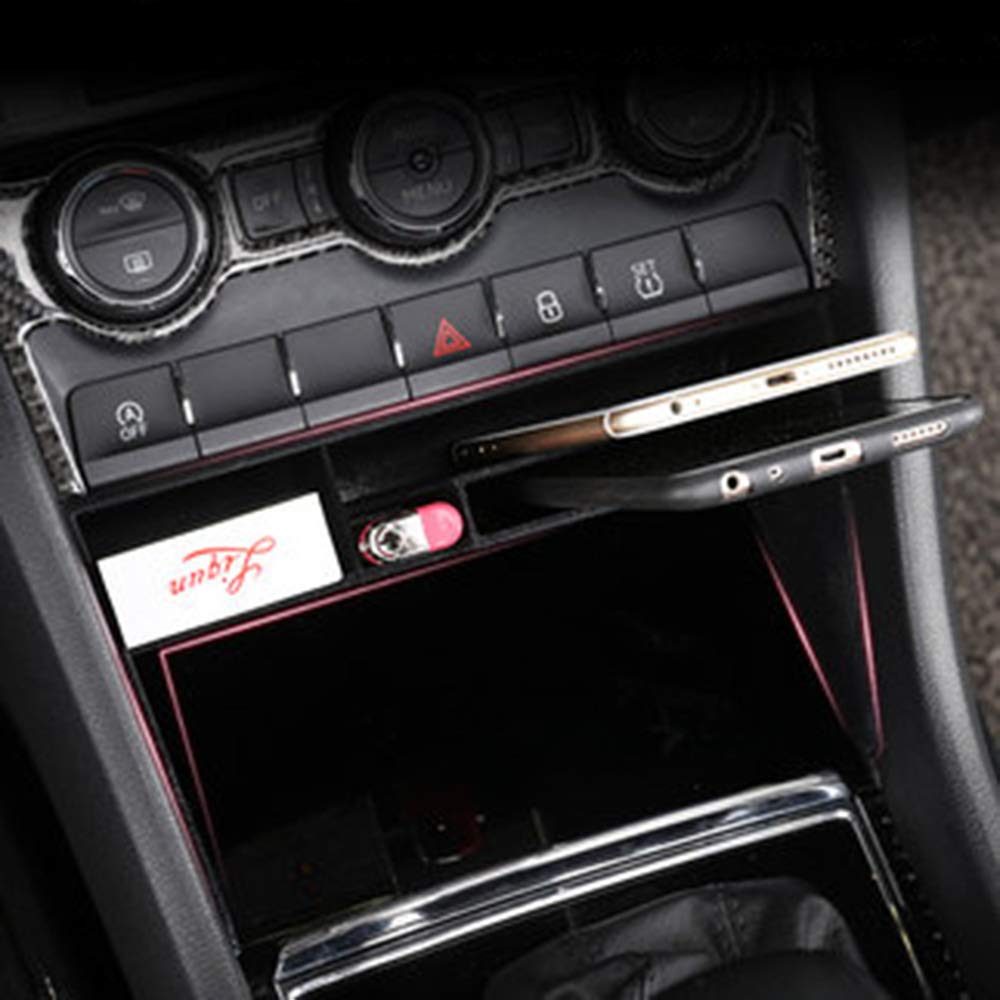 BONV 1PC ABS Car Center Console Organizer for Skoda Kodiaq - Phone, Card & Wallet Storage Box | Interior Accessories | Perfect for Road Trips & Daily Commute