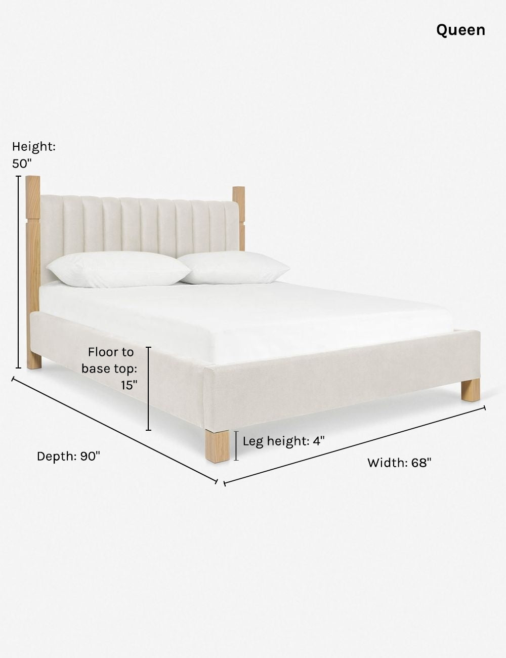 Ambleside Bed by Ginny Macdonald - Modern Wooden Bed Frame with Headboard - Perfect for Master Bedroom, Guest Room & Cozy Home Decor