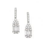 Elegant Baguette Earrings for Women - Dainty Gold Hoop Earrings with CZ Stones - Perfect for Parties, Weddings & Everyday Wear
