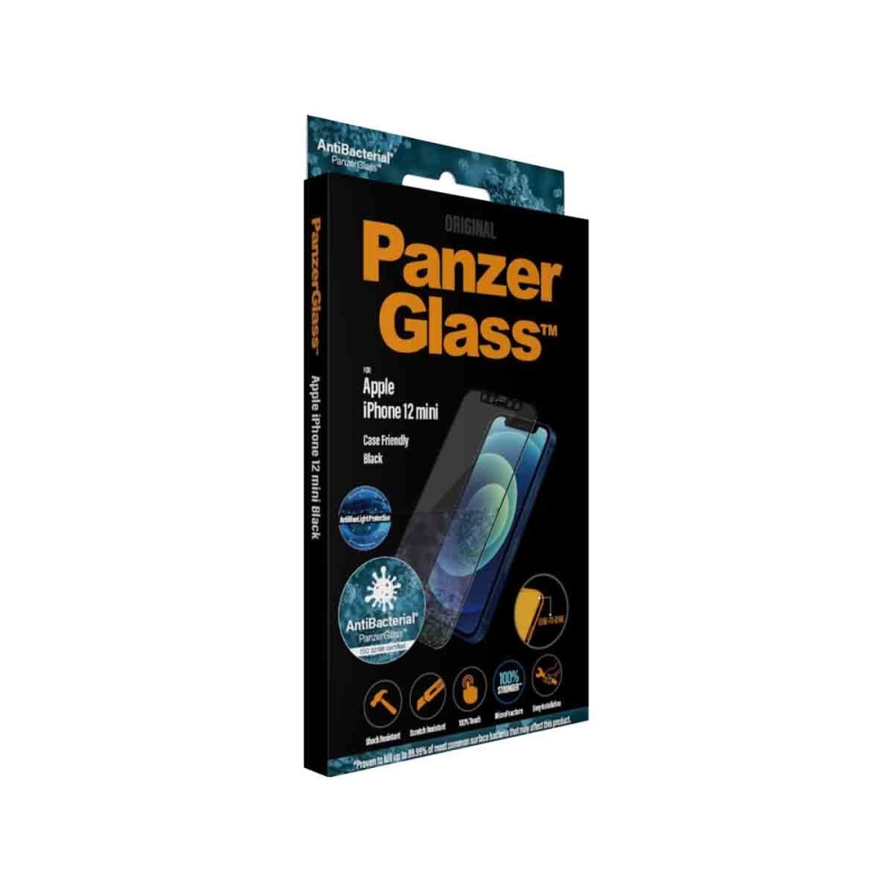 PanzerGlass Edge Anti-Blue Light Screen Protector for iPhone 12 Mini - Black | HD Clear Protection | Reduce Eye Strain | Perfect for Office Work & Nighttime Use
